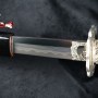 katana Arashinoumi z uhlíkové skládané oceli AISI 1075, reálný Hamon