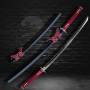 katana Arashinoumi z uhlíkové skládané oceli AISI 1075, reálný Hamon