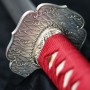 katana Arashinoumi z uhlíkové skládané oceli AISI 1075, reálný Hamon