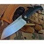 zavírací nůž ARES - linerlock, axiální ložiska černý - stonewash N690
