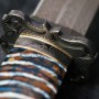 nůž TANTO Dellinger FEZÁ Braun Randy Feather Damascus Nr.13
