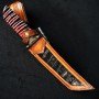 nůž TANTO Dellinger FEZÁ Braun Randy Feather Damascus Nr.13