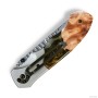 Lovecký zavírací damaškový nůž Dellinger Hunter Resin Wood