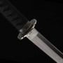 katana Silver Waves Japanese Sword - T-10 Carbon Steel, Real Choji Hamon, Yokote