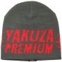 Zimní čepice Yakuza Premium 3780DG, tmavě šedá s nápisem a lebkou