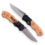 II. jakost - Lovecký zavírací damaškový nůž Dellinger Hunter Poplar Burl