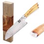 Nůž Santoku 175 mm SOK Olive Sunshine Damascus