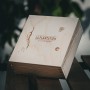 Dárkový set omáček La Plantation černý, zelený Kampotský pepř a Khmer Masala, dřevěný box