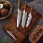 Sada 4 kuchyňských nožů SOK Cocobolo White Damascus + magnetický stojánek