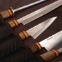 Sada 4 nožů japonského stylu a ocílky v rolovacím bagu Pirge TITAN®