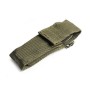 BIVOUAC CAMP KNIFE ARMY GREEN HANDLE - TEXTILE POUCH - FORK and SPOON