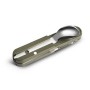 BIVOUAC CAMP KNIFE ARMY GREEN HANDLE - TEXTILE POUCH - FORK and SPOON