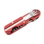 BIVOUAC CAMP KNIFE RED HANDLE - TEXTILE POUCH - FORK and SPOON