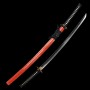katana Akai Kawa z překládané oceli AISI 1075 s reálným hamonem
