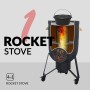 Keramický Rocket Stove Grill 4v1 – multifunkční venkovní kuchyně