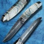 jedinečný nůž Dellinger BLOMMA Randy Feather Mammut Damascus