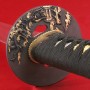 Katana Kjosai & překládaná (damašková) ocel AISI 1045 & leštěná imitace hamonu