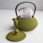 litinová konvička Arare Green na čaj 600 ml + 2 šálky
