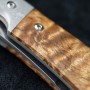 Lovecký zavírací damaškový nůž Dellinger Scorpion Maple Burl-Wood Flipper