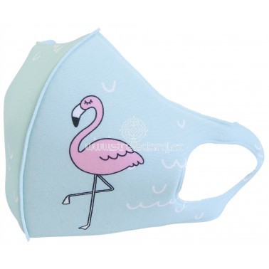 Rouška Premium Flamingo 1ks, dětská, pratelná