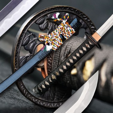 katana Hacuharu z uhlíkové oceli AISI 1095, reálný Hamon