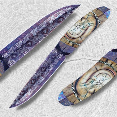 nůž lovecký Dellinger EVIL DRAGON Blue Laminated Nr. 2