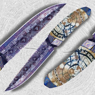 nůž lovecký Dellinger EVIL DRAGON Blue Laminated Nr. 8