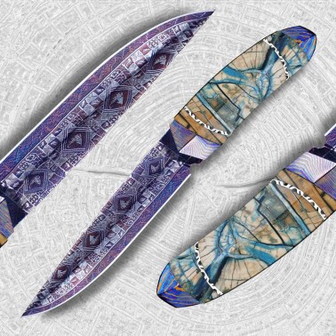 nůž lovecký Dellinger EVIL DRAGON Blue Laminated Nr. 9