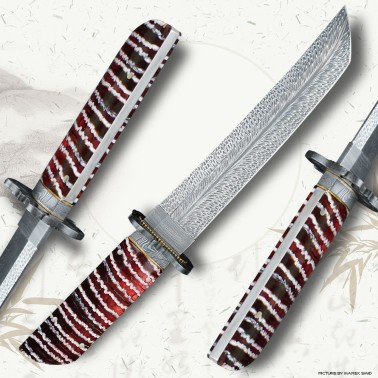 nůž TANTO Dellinger FEZÁ Randy Feather Damascus Nr.1