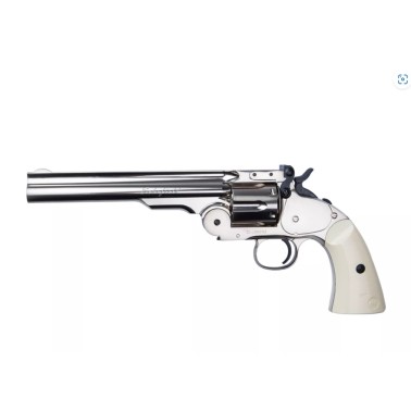 Vzduchový revolver ASG Schofield Silver ráže 4,5 mm olověné diabolo i BB ocelové broky