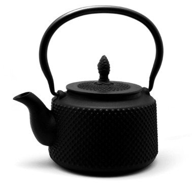 litinová konvička Arare Black na čaj 850 ml