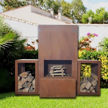 venkovní ohniště Dellinger Smoke&Fire Corten Quadro