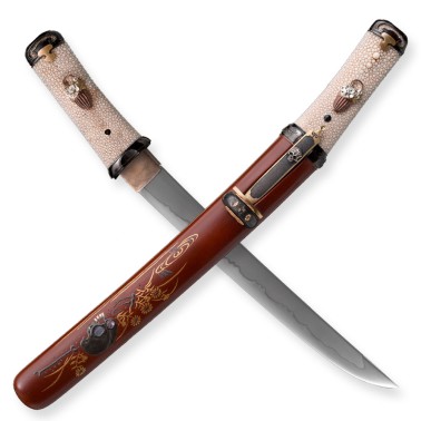 Tantó Dokuro no Sakurabana Tamahagane Steel, Real Notare-Midare Hamon