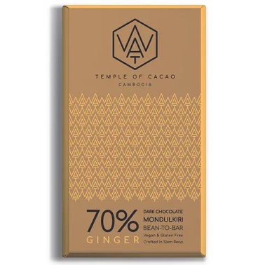 WAT Chocolate čokoláda z Kambodže 70% ginger 70g