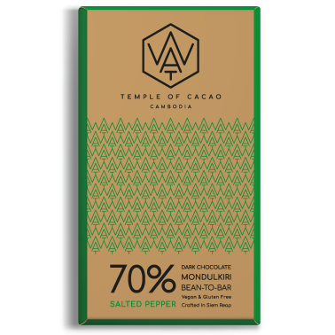 WAT Chocolate čokoláda z Kambodže 70% Kampot Pepper 70g