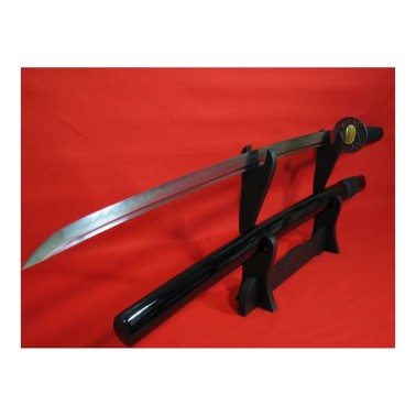 Katana UTSUKUSHI, reálný hamon, ocel T10, saya černá lesklá
