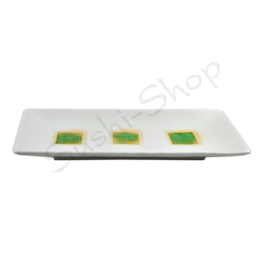 Talerz długi White Green