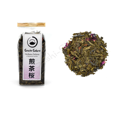 Herbata zielona Sencha Sakura z kwiatem wiśni 50 g
