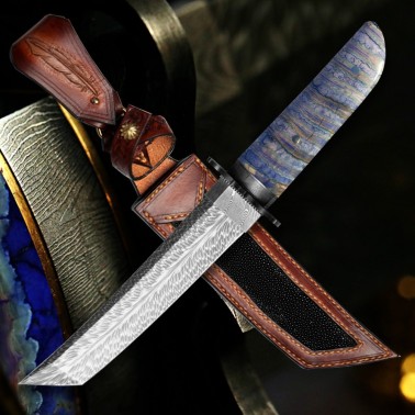 nůž TANTO Dellinger FEZÁ Randy Feather Damascus