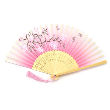 Wachlarz nylonowy Sakura II F 21 cm różowy