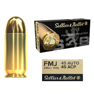 Pistolové náboje SB 45 Auto FMJ 230grs 14,90g 50ks