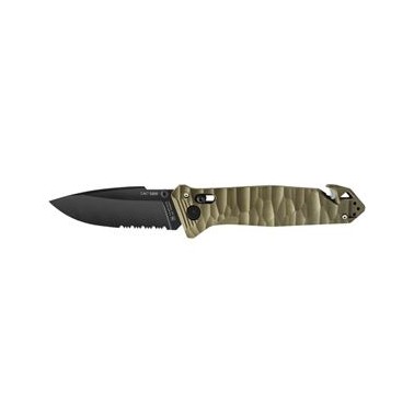CAC S200 FRENCH ARMY KNIFE TEXTURED PA6 FV ARMY GREEN HANDLE