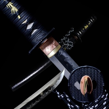 Japanese Tanto Take - Clay Tempered T-10 Steel, Choji Hamon
