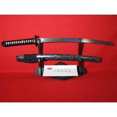 wakizashi Kaigara z uhlíkové oceli AISI 1095 a reálným hamonem
