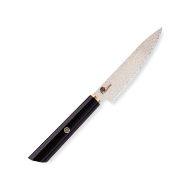 Malý loupací nůž Utility 130 mm Dellinger® Resin Black Gold Damascus