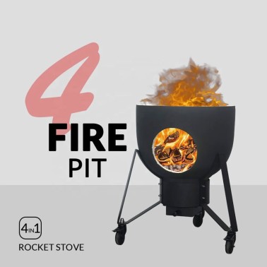 Keramický Rocket Stove Grill 4v1 – multifunkční venkovní kuchyně