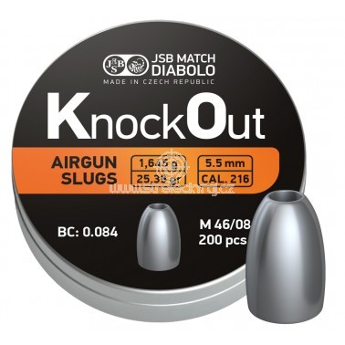 Diabolo JSB KnockOut Slugs .216 200ks cal.5,5mm