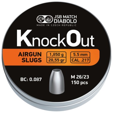 Diabolo JSB KnockOut Slugs .217 150ks cal.5,5mm