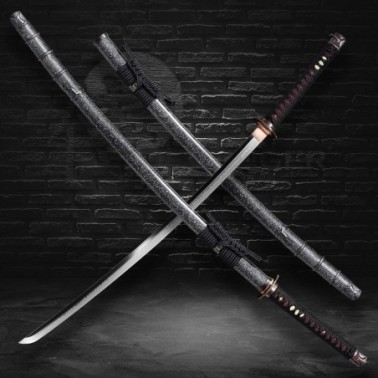 Handachi Sheru Japanese Sword T-10 Steel, Yokote-Choji Hamon