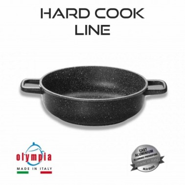 Hluboká pánev se 2 držadly HARD COOK ? 24 cm z litého hliníku s minerálním kameninovým povrchem